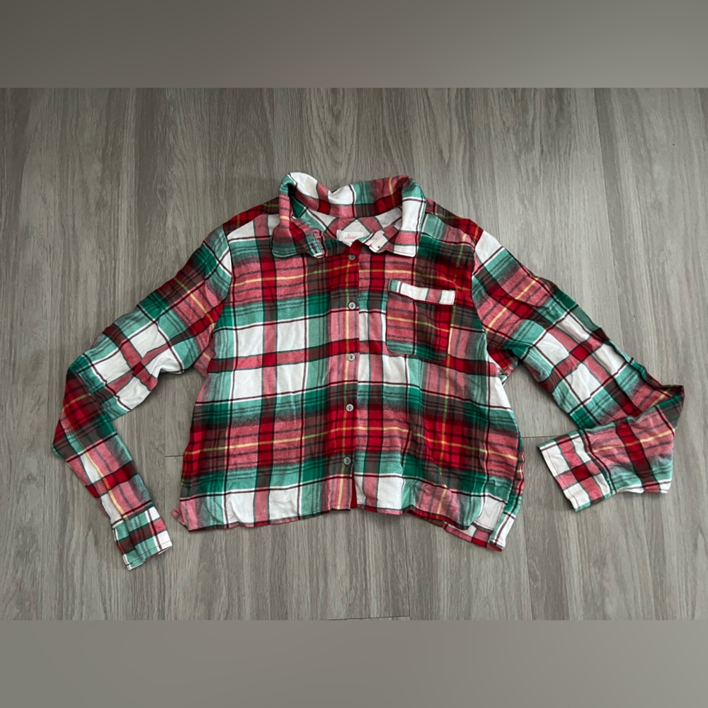 Colsie Red and Green Plaid Pajama Top